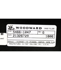 WOODWARD 5466-1047 Industrial Turbine Control Module WOODWARD 5466-1047 Industrial Turbine Control Module