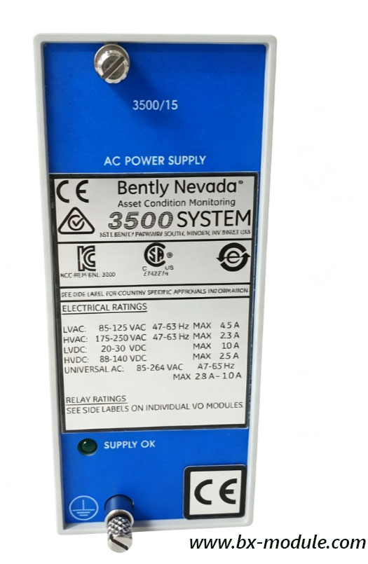 Bently Nevada 3500/15 106M1079‑01 Redundant Power Supply Module jpg