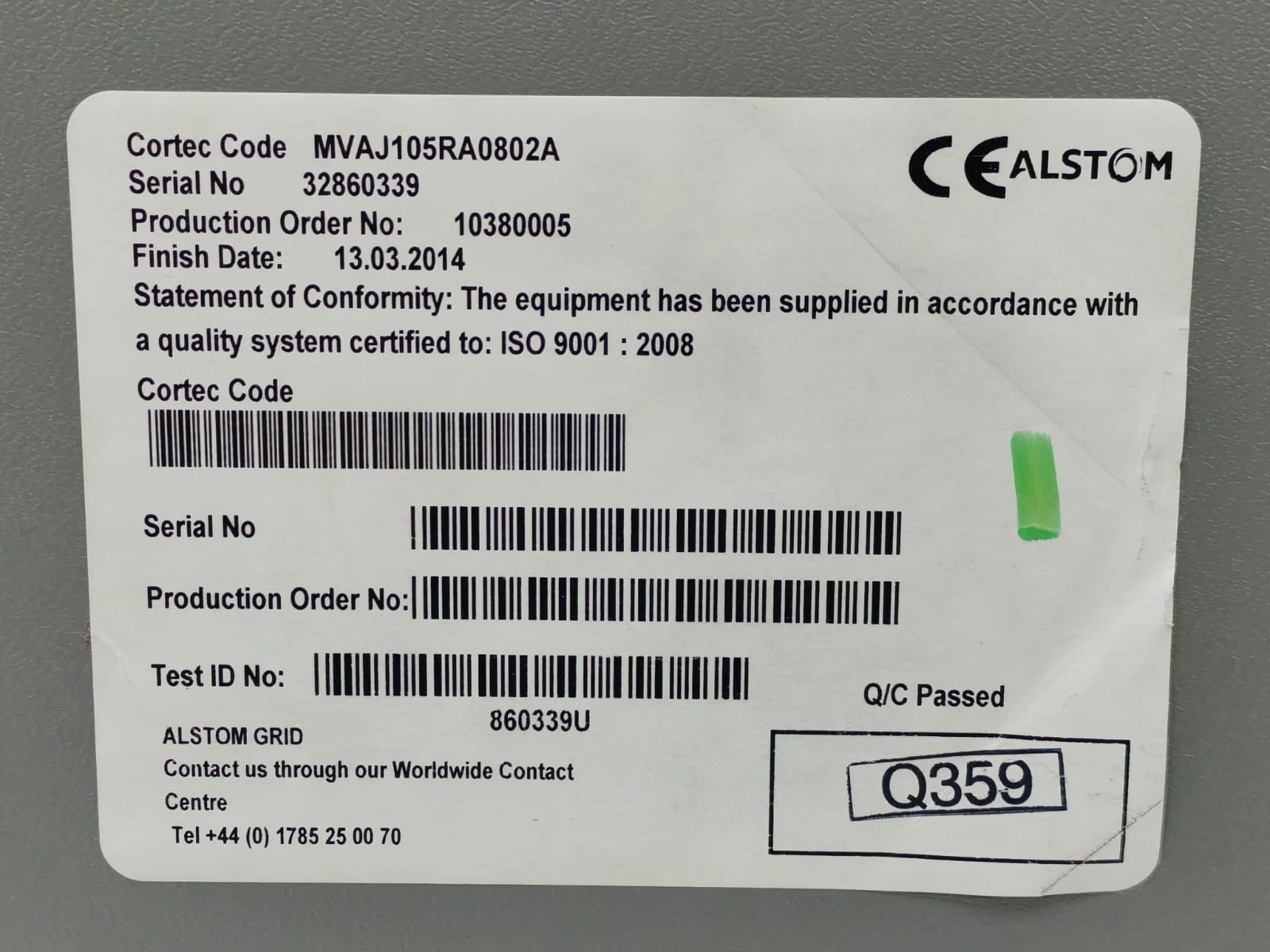 ALSTOM MVAJ105RA0802A | Protective Relay Module