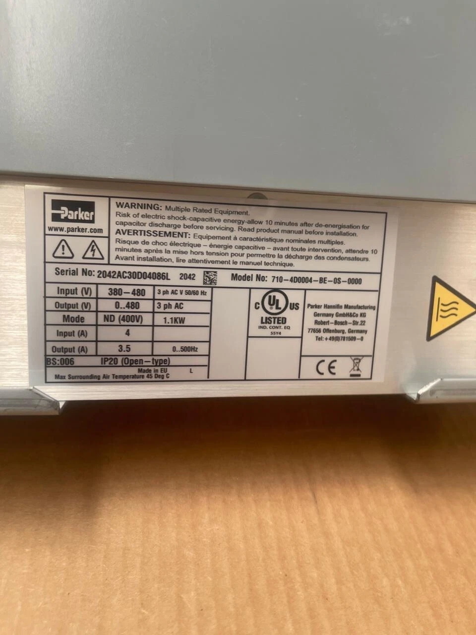 Parker 710‑4D0004‑BE‑0S‑0000 | High‑Performance Industrial Control Spare jpg