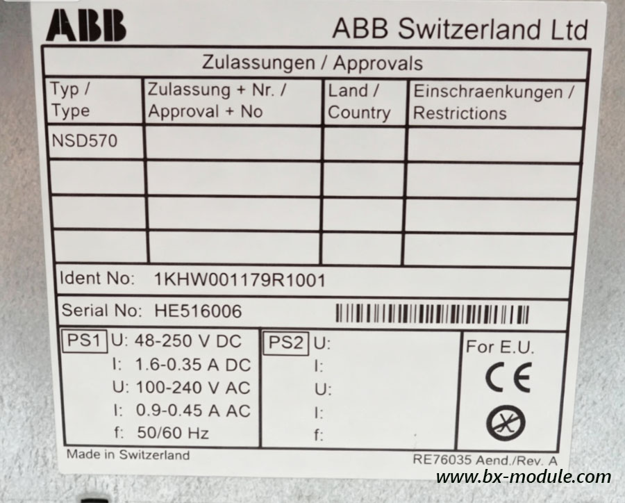 ABB NSD570 1KHW001179R1001 | Industrial Excitation Control Module jpg